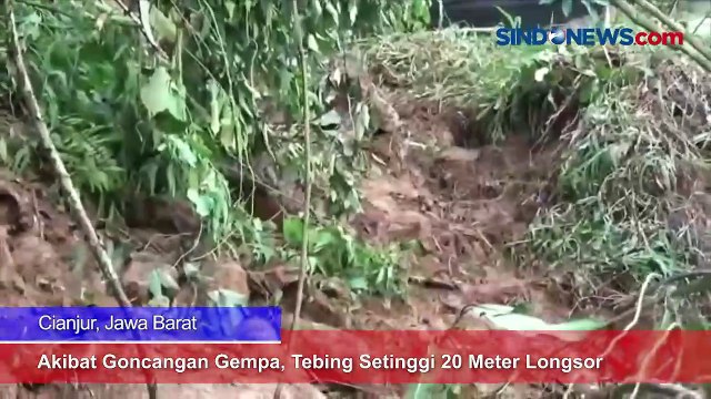 Akibat Goncangan Gempa, Tebing Setinggi 20 Meter Longsor