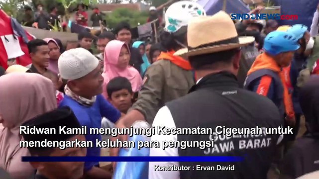 Kunjungi Pengungsi di Cigeunah, Gubernur Jabar Bagikan Puluhan Pizza untuk Korban Gempa Cianjur