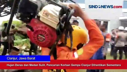 Hujan Deras dan Medan Sulit, Pencarian Korban Gempa Cianjur Dihentikan Sementara
