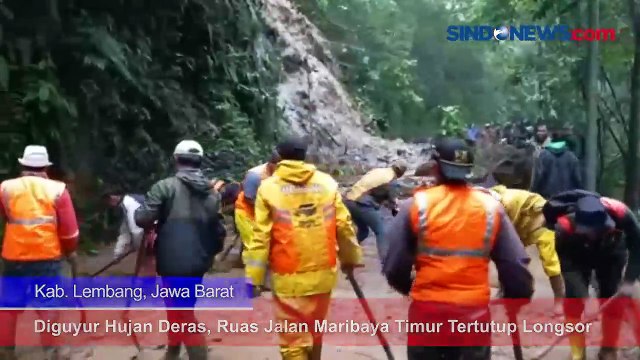 Diguyur Hujan Deras, Ruas Jalan Maribaya Timur Tertutup Longsor