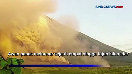 Gunung Semeru Erupsi, Awan Panas Meluncur  Sejauh 7 Kilometer