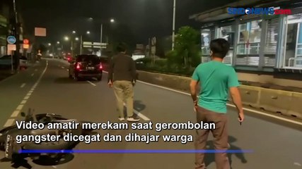Gerombolan Gangster Bawa Sajam Dihajar Warga di Otista Raya