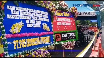 Dukung Pemberantasan Terorisme, Karangan Bunga Mulai Berdatangan di Mapolsek Astana Anyar
