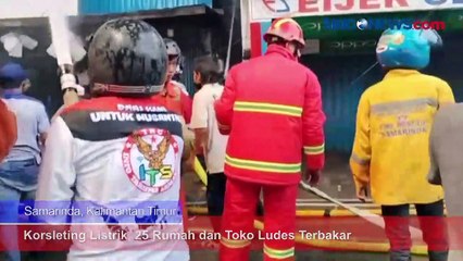 Korsleting Listrik, 25 Rumah dan Toko Ludes Terbakar