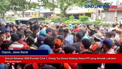 Kisruh Relokasi SDN Pondok Cina 1, Orang Tua Siswa Hadang Satpol PP yang Hendak Lakukan Pengosongan
