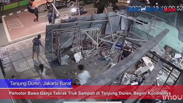 Pemotor Bawa Ganja Tabrak Truk Sampah di Tanjung Duren, Begini Kondisinya