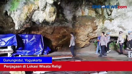Ziarah Natal,  Polisi Jaga Lokasi Wisata Religi Goa Maria Tritis Planjan di Gunungkidul