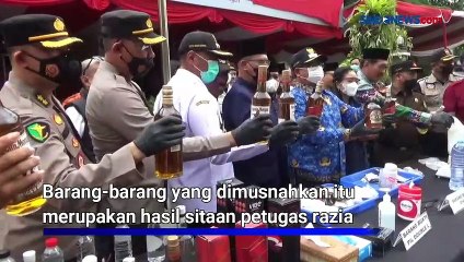 Jelang Pergantian Tahun, Polres Tulungagung Musnahkan Ribuan Botol Miras