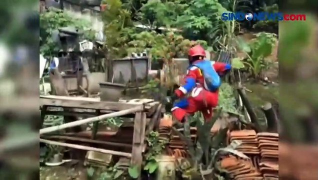 Petugas Damkar Evakuasi Monyet Liar di Ciracas