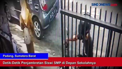 Download Video: Aksi Penjambretan Siswi SMP di Depan Sekolahnya di Padang Terekam CCTV