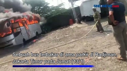 Bus Terbakar di Jaktim, Diduga Korsleting Listrik pada Mesin