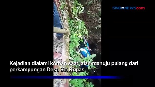Dramatis, Evakuasi Pemotor Wanita Tersangkut ke Jurang di Asahan