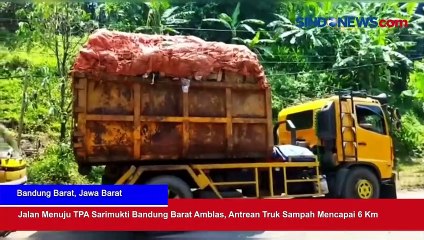 Jalan Menuju TPA Sarimukti Bandung Barat Amblas, Antrean Truk Sampah Mencapai 6 Km