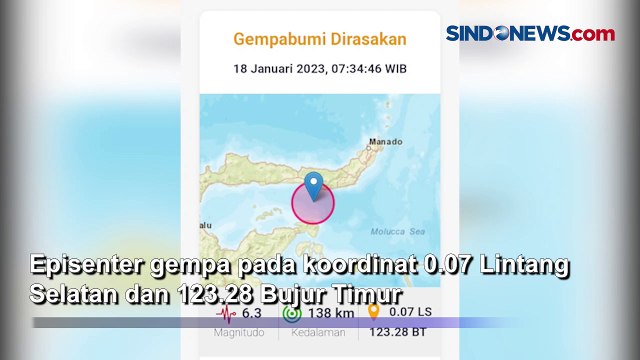 Gorontalo Diguncang Gempa Magnitudo 6,3