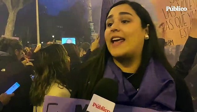 Tania Zamora, mexicana, durante la manifestación del 8M en Madrid: México es el país más feminicida del mundo