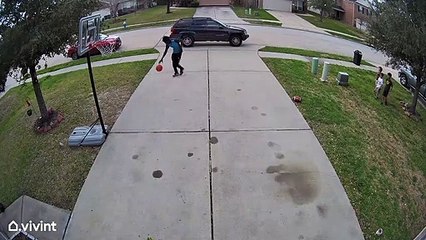 Amazon Delivery Driver Dunks Basketball for Kids