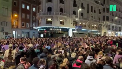 La manifestación del 8M en Madrid llega a Gran Vía