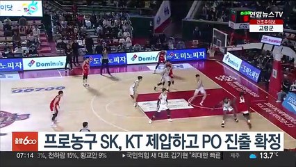 프로농구 SK, KT 제압하고 PO 진출 확정