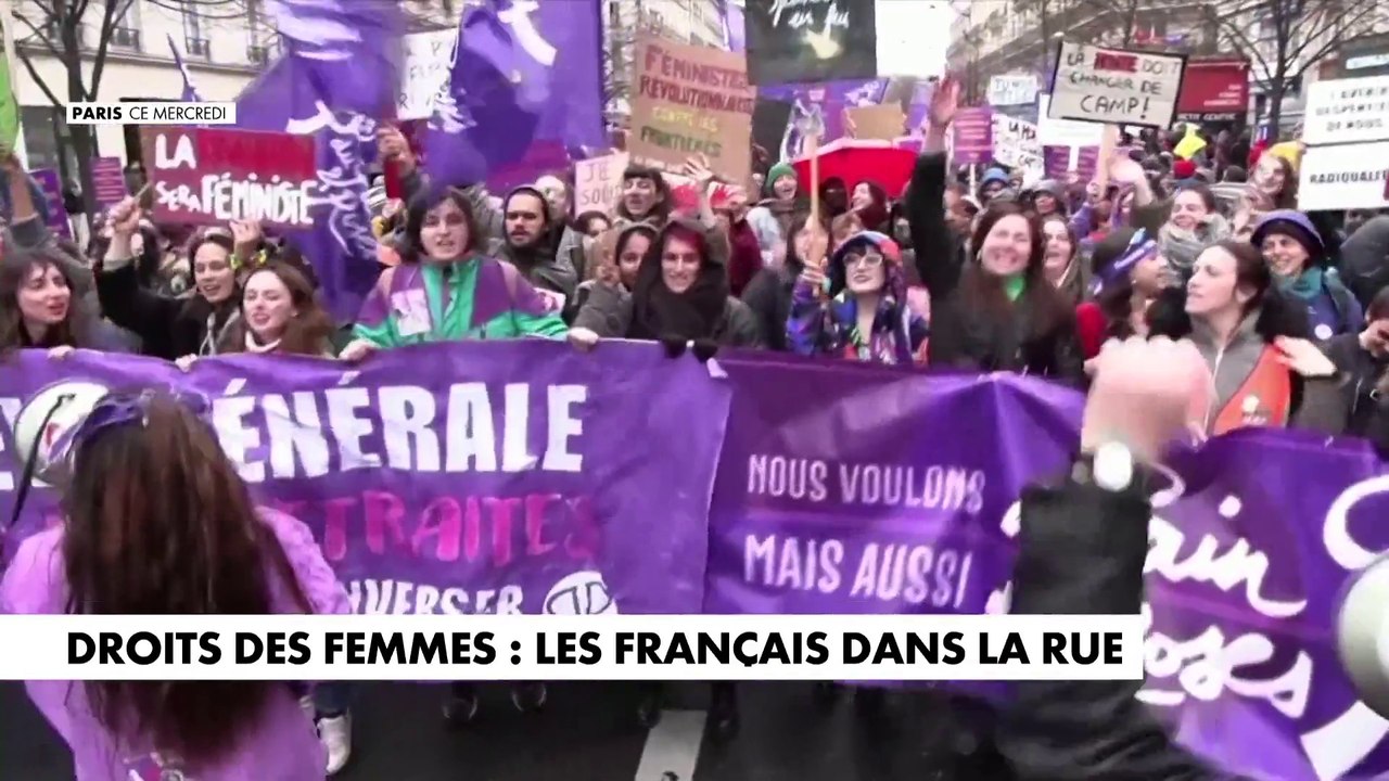 Grève féministe : des dizaines de milliers de personnes ont manifesté partout en France ce 8 mars