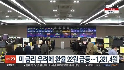 미 금리 우려에 환율 22원 급등…1,321.4원