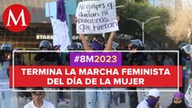 Pasa el último contingente feminista por la 'Glorieta de las mujeres que luchan'; CdMx