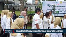 Iriana Jokowi Tanam Pohon dan Tinjau UMKM Tapis Lampung