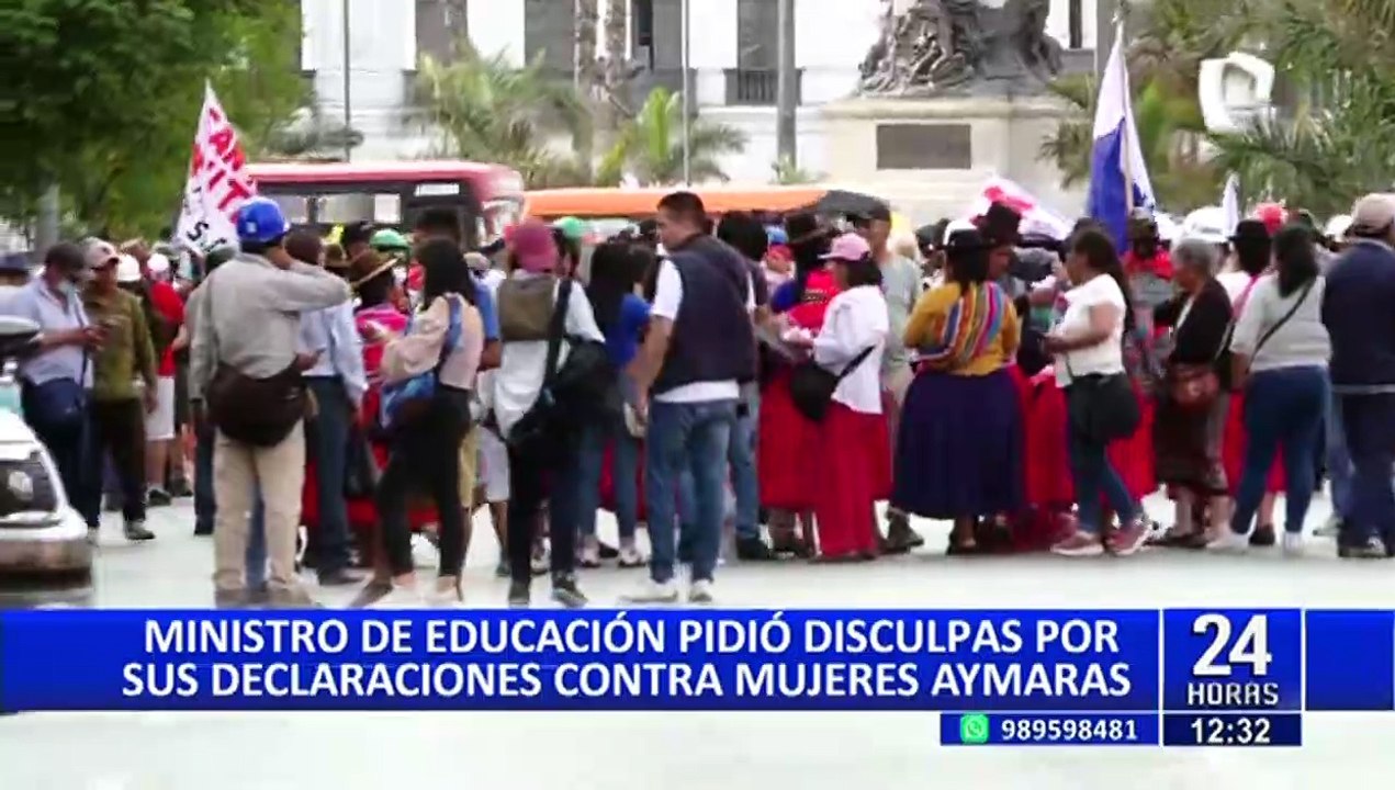 Ministro de Educación se disculpa por expresiones hacia mujeres aimaras