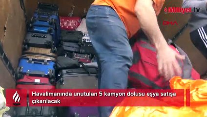 Havalimanında unutulan 5 kamyon dolusu eşya satışa çıkarılacak