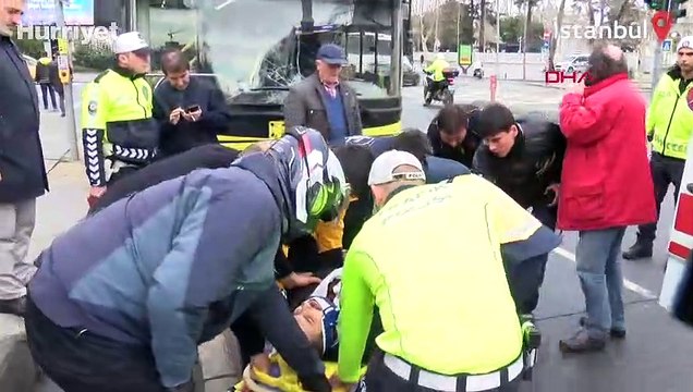 Beşiktaş'ta İETT otobüsü, kırmızı ışıkta geçen motosiklete çarptı