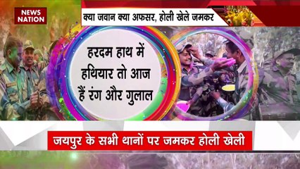 Jaipur : पुलिस ने थाने में खेली होली, जमकर उड़ायें गुलाल