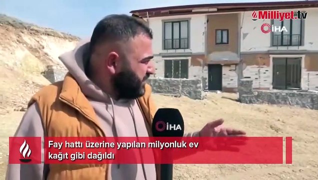 Fay hattı üzerine yapılan milyonluk ev kağıt gibi dağıldı