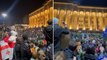 Georgia demonstrators chant slurs about Putin during protest outside parliament
