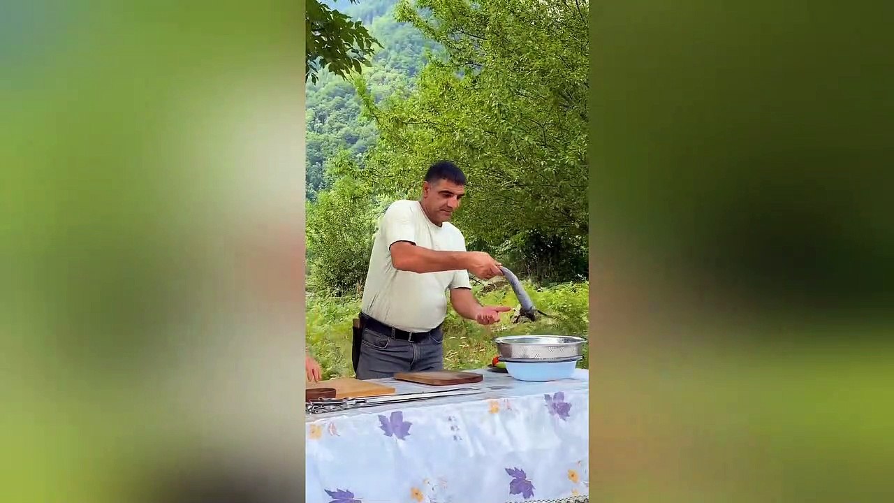 Caught and Cooked Mountain Trout! Village Life