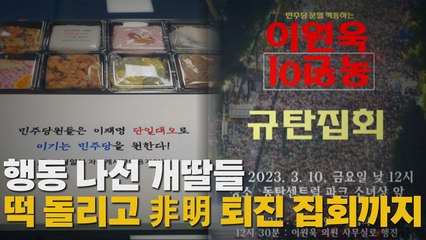 [나이트포커스] 행동 나선 개딸들...떡 돌리고 非明 퇴진 집회까지 / YTN