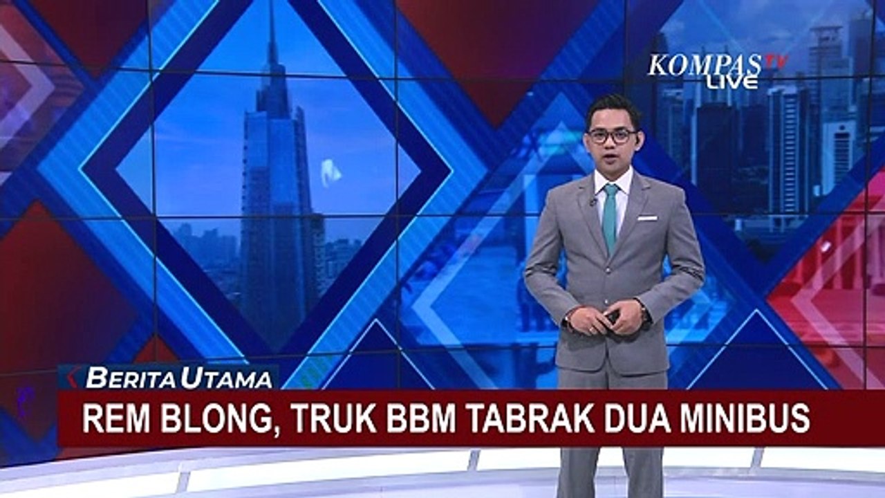 Diduga Akibat Rem Blong, Truk Tangki BBM Tabrak 2 Minibus Hingga Terbakar!