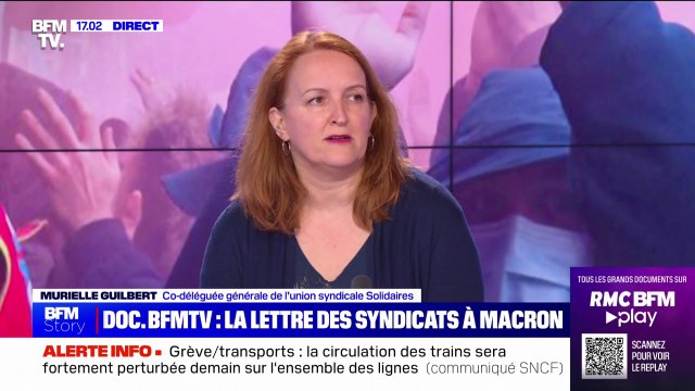 Retraites: pour Murielle Guilbert (Solidaires), il y a un grand déni du gouvernement et du Président