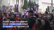 Protesters take to the streets in Athens over train tragedy