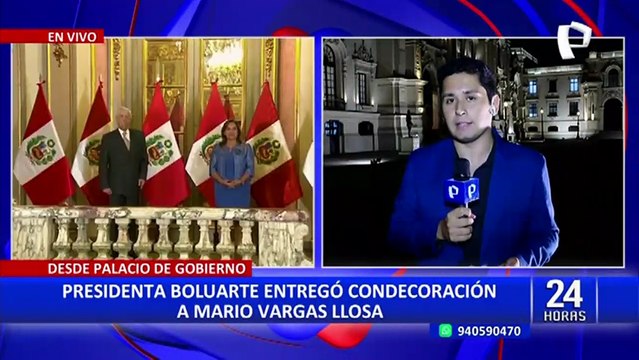 Mario Vargas Llosa fue condecorado por Dina Boluarte con el Gran Collar de la Orden del Sol