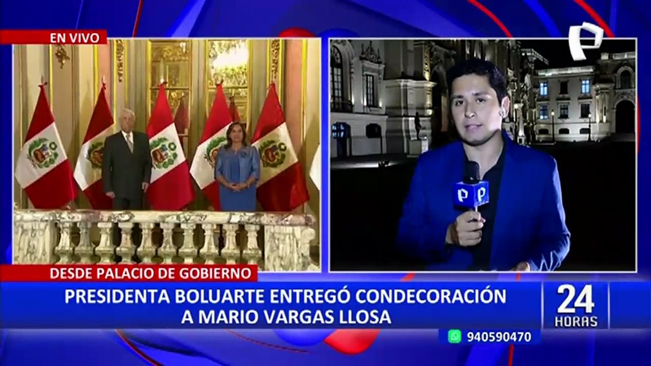 Mario Vargas Llosa fue condecorado por Dina Boluarte con el Gran Collar de la Orden del Sol