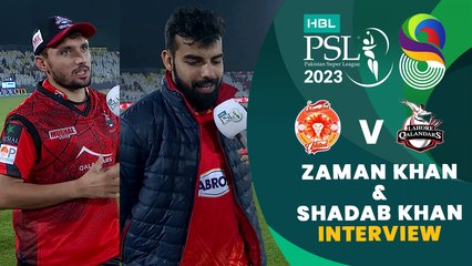 Zaman Khan & Shadab Khan Interview | Islamabad vs Lahore | Match 26 | HBL PSL 8 | MI2T