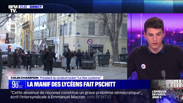Retraites: Colin Champion (La Voix Lycéenne) affirme que près de 10.000 lycéens étaient mobilisés à Paris ce jeudi