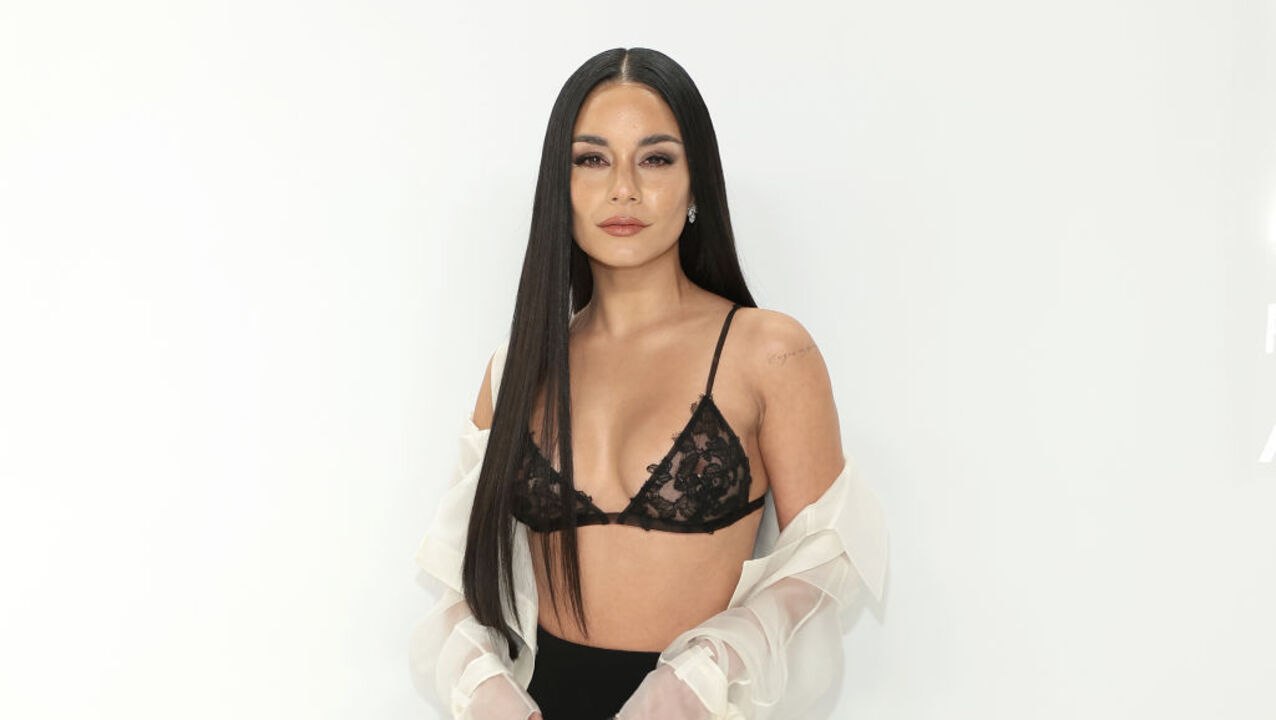 Vanessa Hudgens Paired the Glitziest Crop Top With the Tiniest Black and White Miniskirt