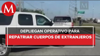 Trasladan en convoy los cuerpos de los estadunidenses hacia la frontera de EU