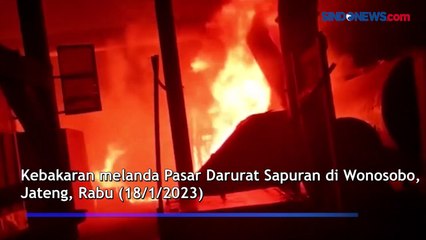 Puluhan Kios Pasar Sapuran Wonosobo Ludes Dilalap Api