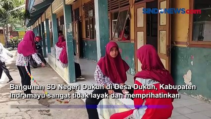 Prihatin! Kondisi Bangunan SDN Dukuh Indramayu, Plafon Ruangan Rawan Ambruk
