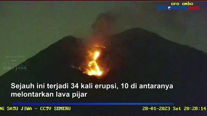12 Jam Terakhir, Gunung Semeru 34 Kali Erupsi di Lumajang