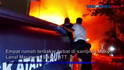 4 Rumah di Samping Mako Lanal Maumere Terbakar