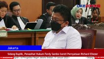 Sidang Duplik, Penasihat Hukum Ferdy Sambo Soroti Pernyataan Richard Eliezer