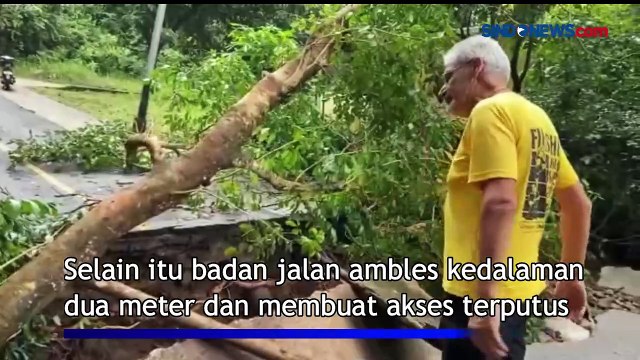 Jalan Menuju Titik Nol Kilometer Sabang Ambles Akibat Hujan Deras