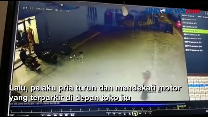 Aksi Pencurian Motor di Toko Pakaian Riau Terekam CCTV